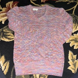 Vintage V neck pointelle